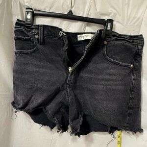 Abercrombie & Fitch Black Cutoff Denim Shorts Womens 31 90s High Rise